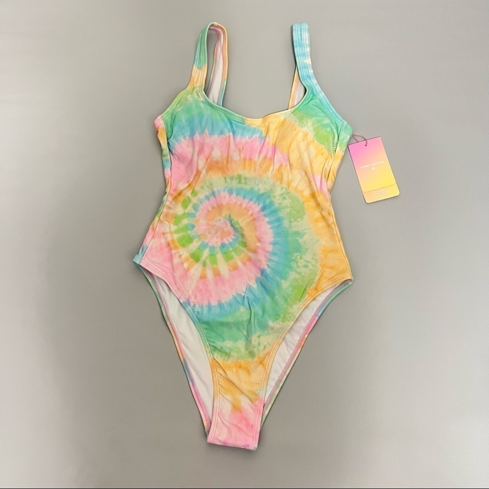 STONEY Clover Lane X Target Tie Dye Cheeky High Leg One Piece Swim Suit XXS - Picture 3 of 12